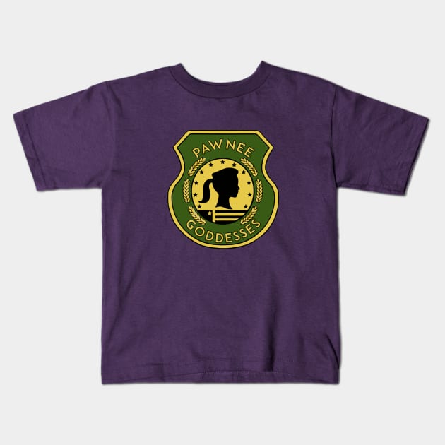 Pawnee Goddesses Kids T-Shirt by hiwattart